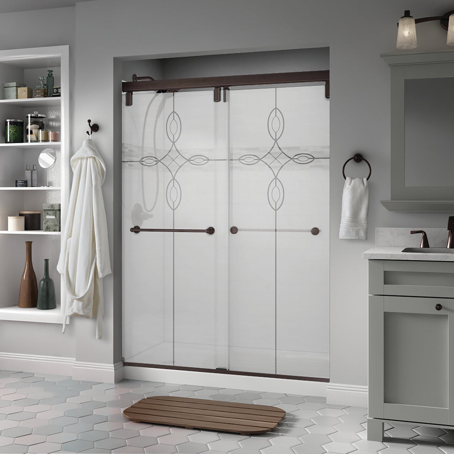 60" Shower / Tranquility / Delta Oil Rubbed Bronze