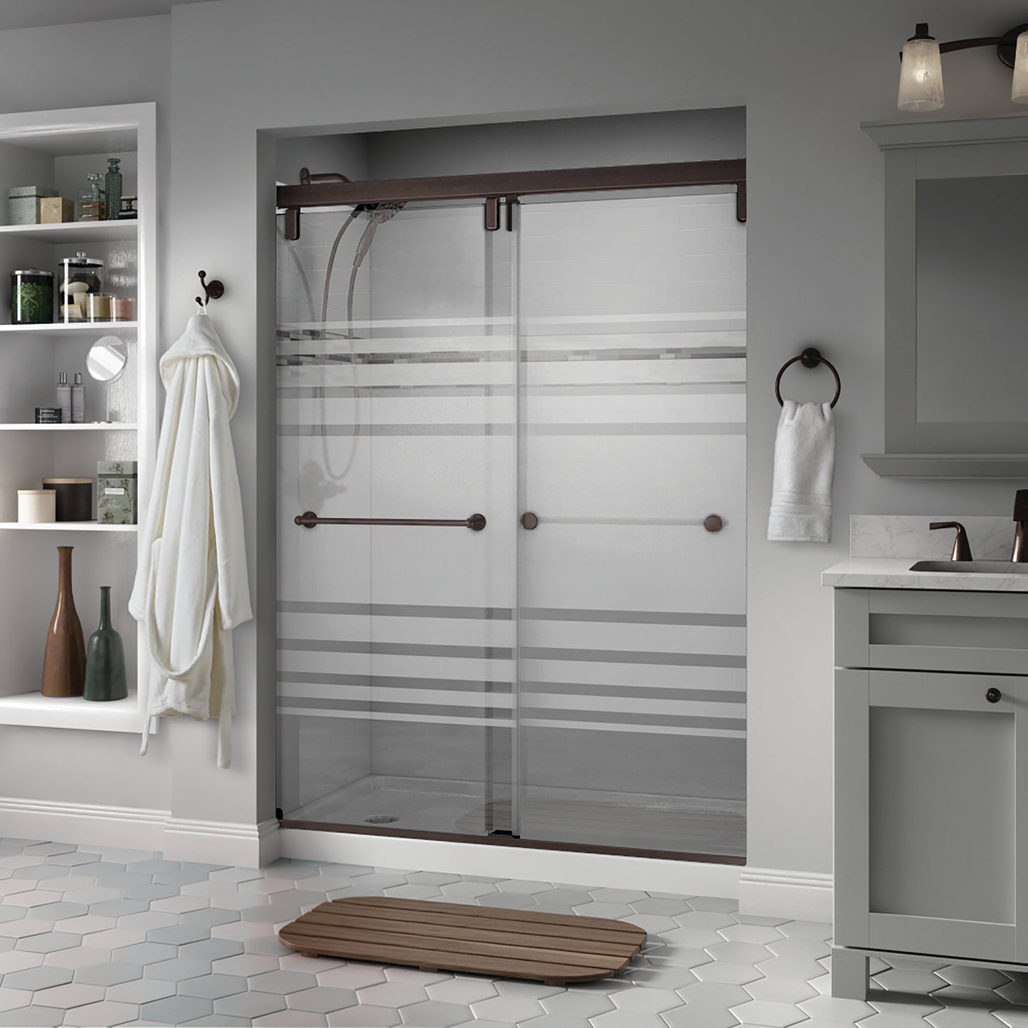 60" Shower / Transition / Delta Oil Rubbed Bronze