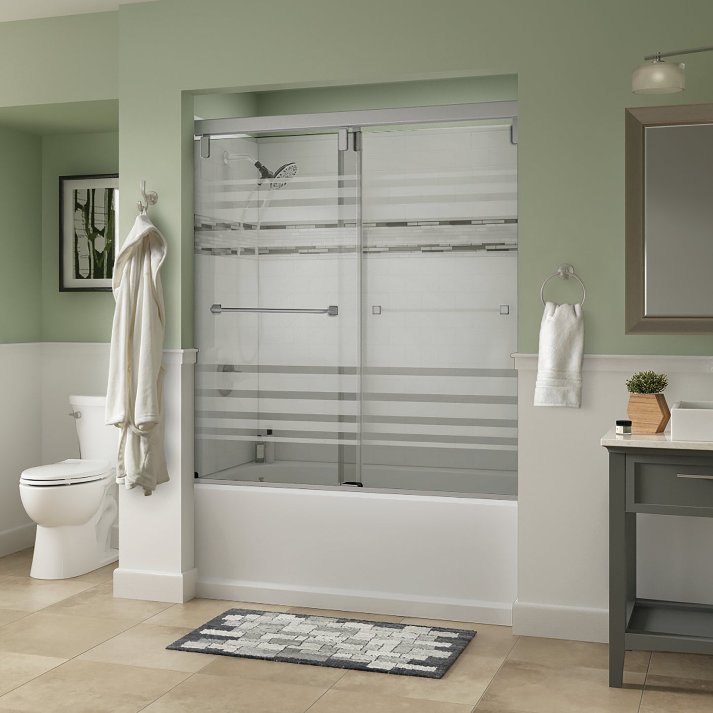 60" Bathtub / Transition / Delta Brushed Nickel