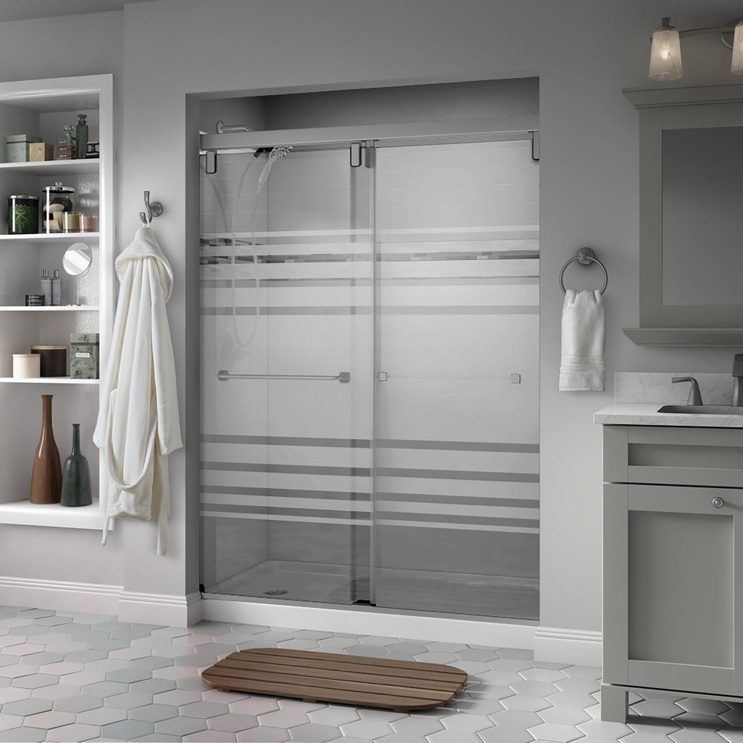 48" Shower / Transition / Delta Brushed Nickel