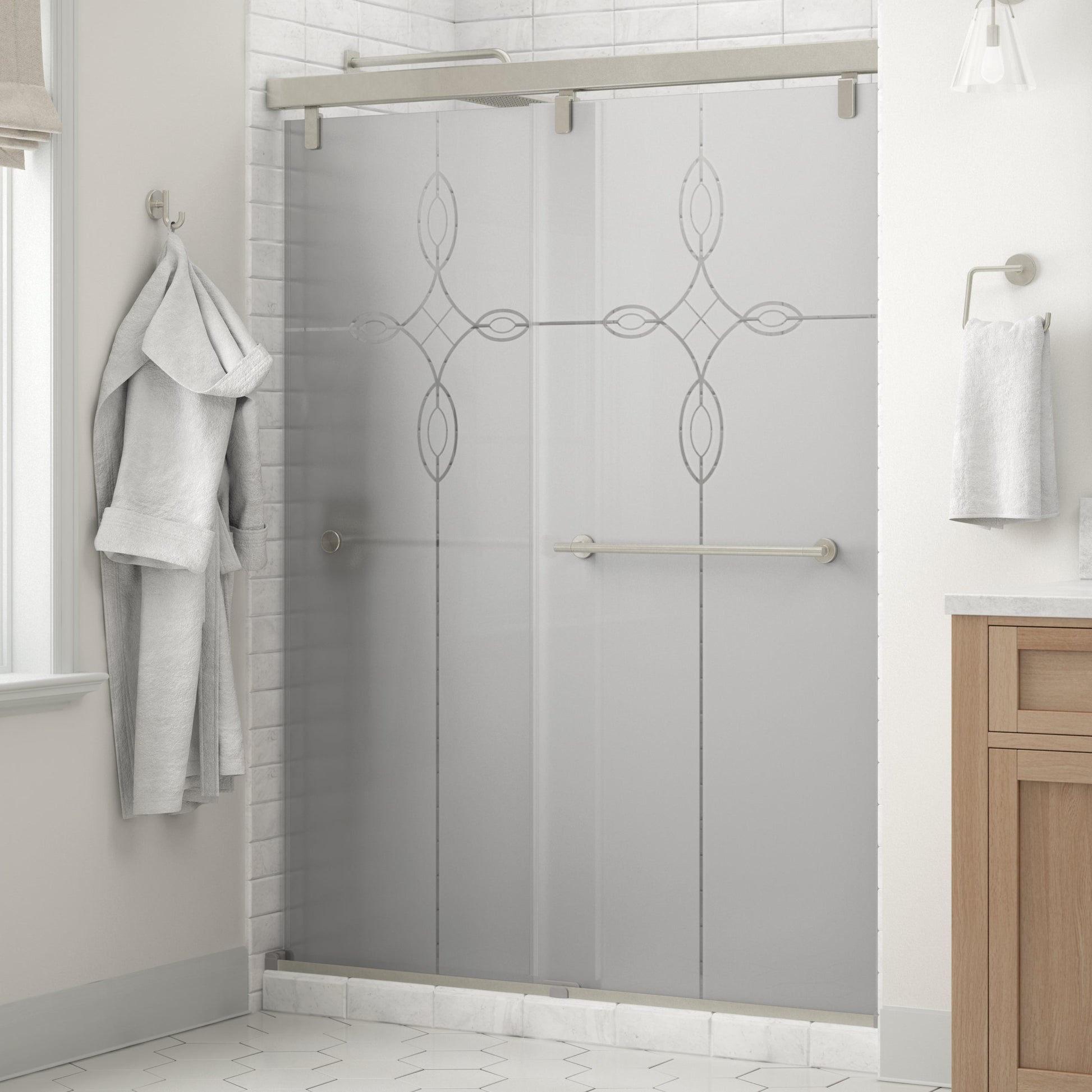 60" Shower / Tranquility / Delta Brushed Nickel