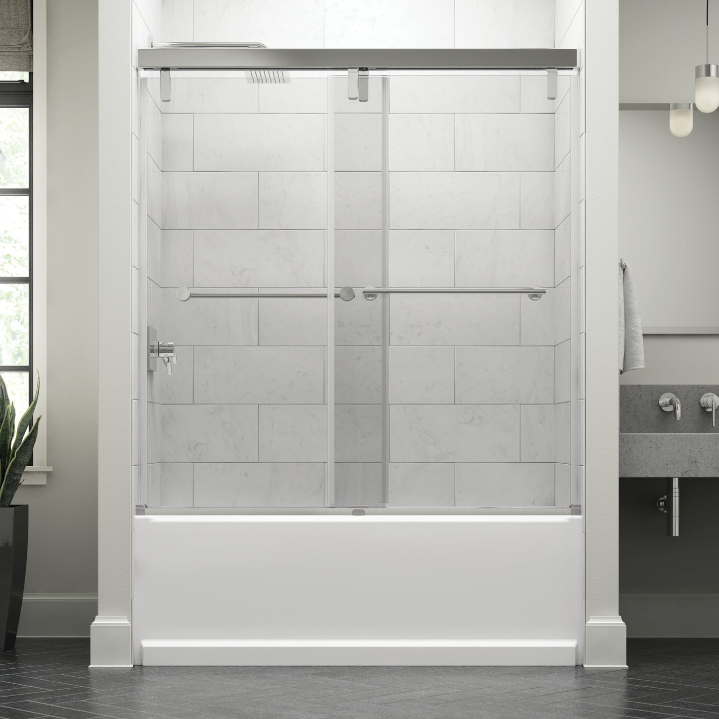 60" Bathtub / Clear / Polished Chrome