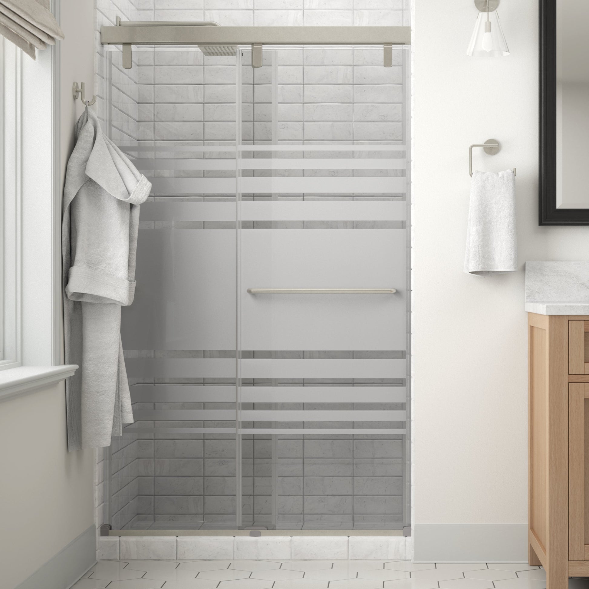 48" Shower / Transition / Delta Brushed Nickel