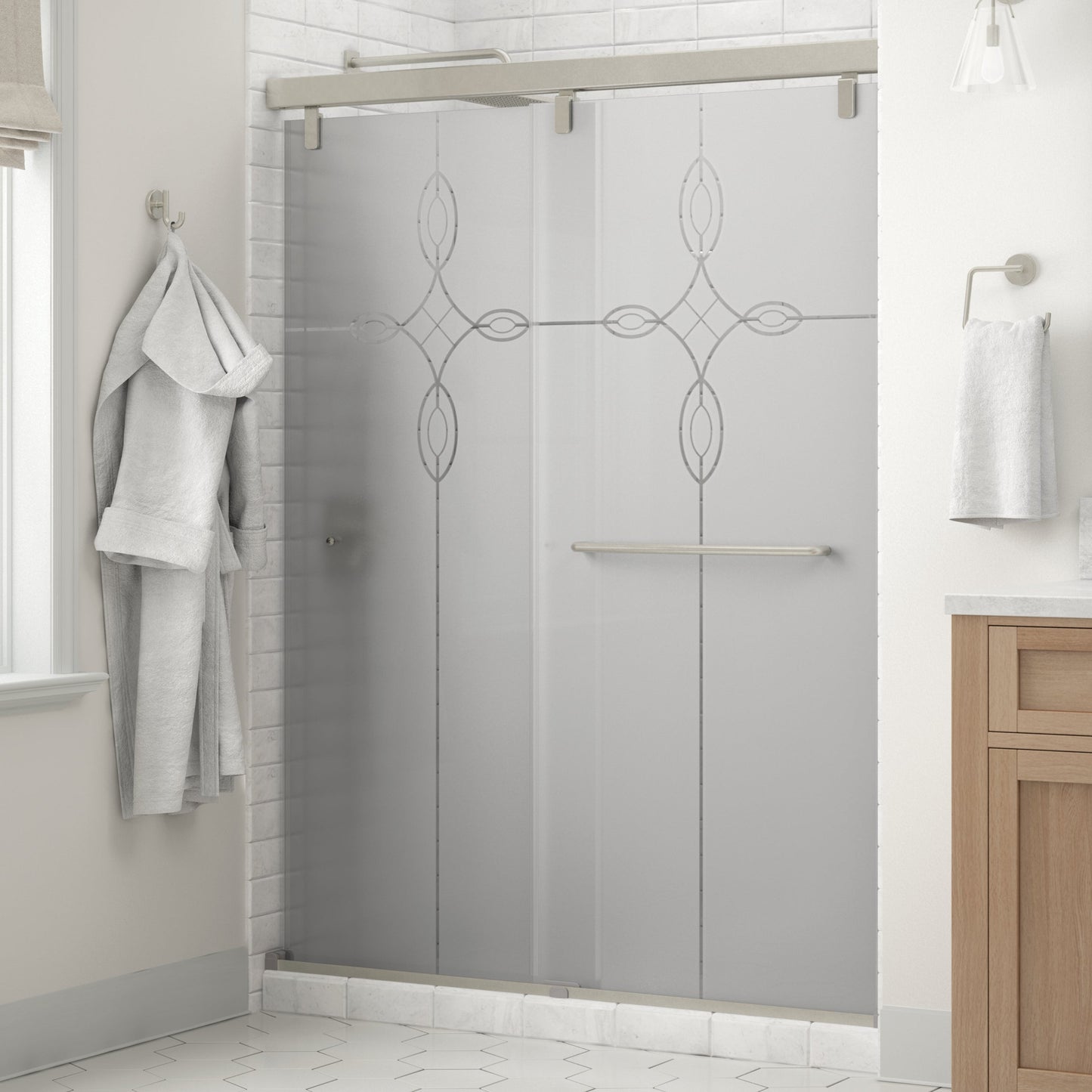 60" Shower / Tranquility / Delta Brushed Nickel
