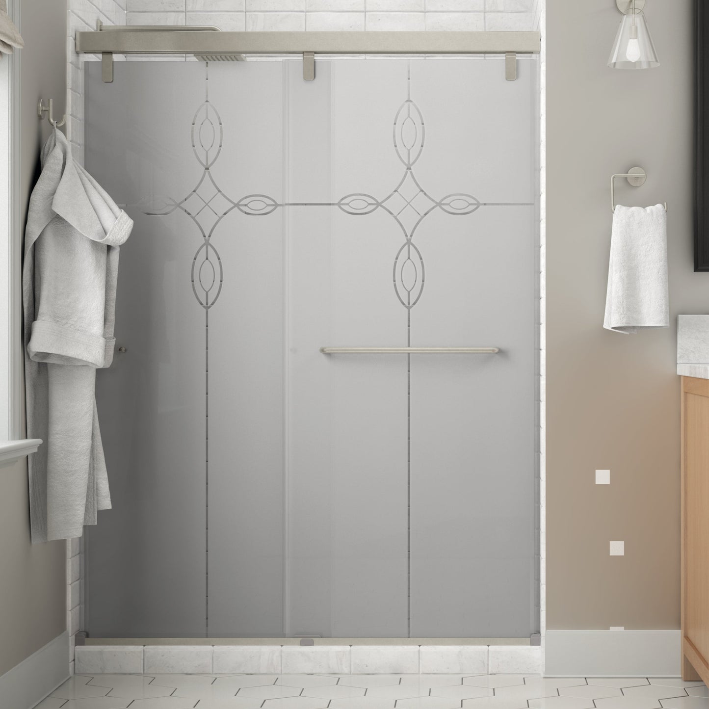 60" Shower / Tranquility / Delta Brushed Nickel