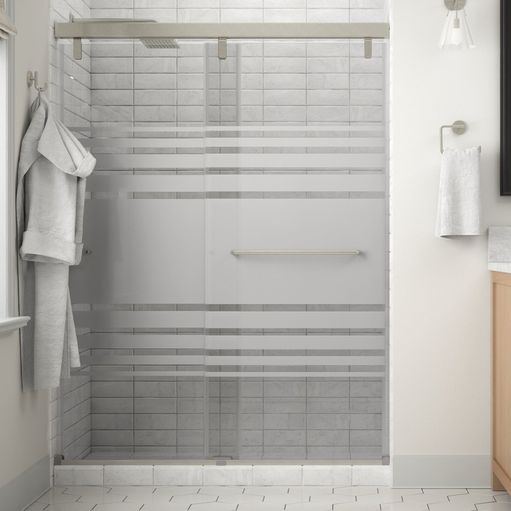 60" Shower / Transition / Delta Brushed Nickel