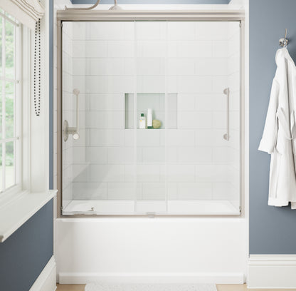 60" Bathtub / Clear / Shower Door Brushed Nickel