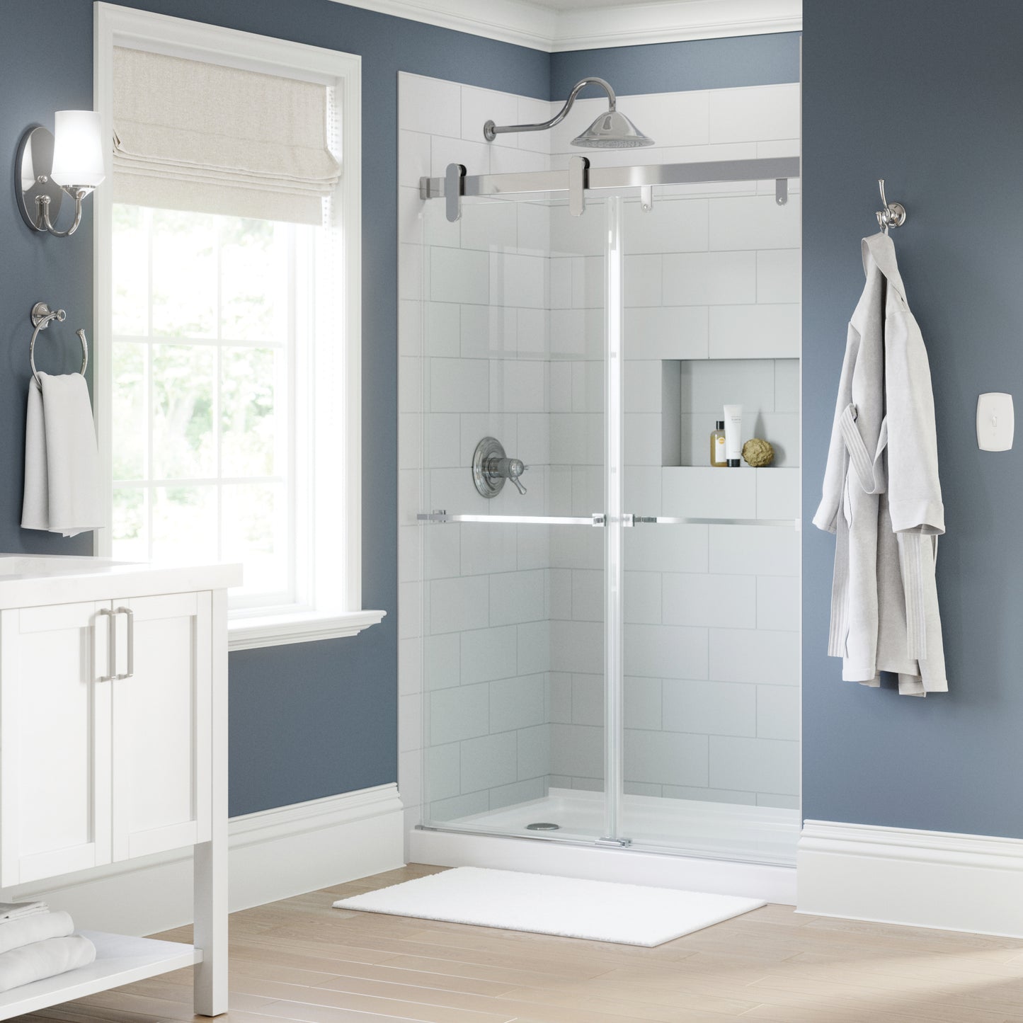 48" Shower / Clear / Chrome