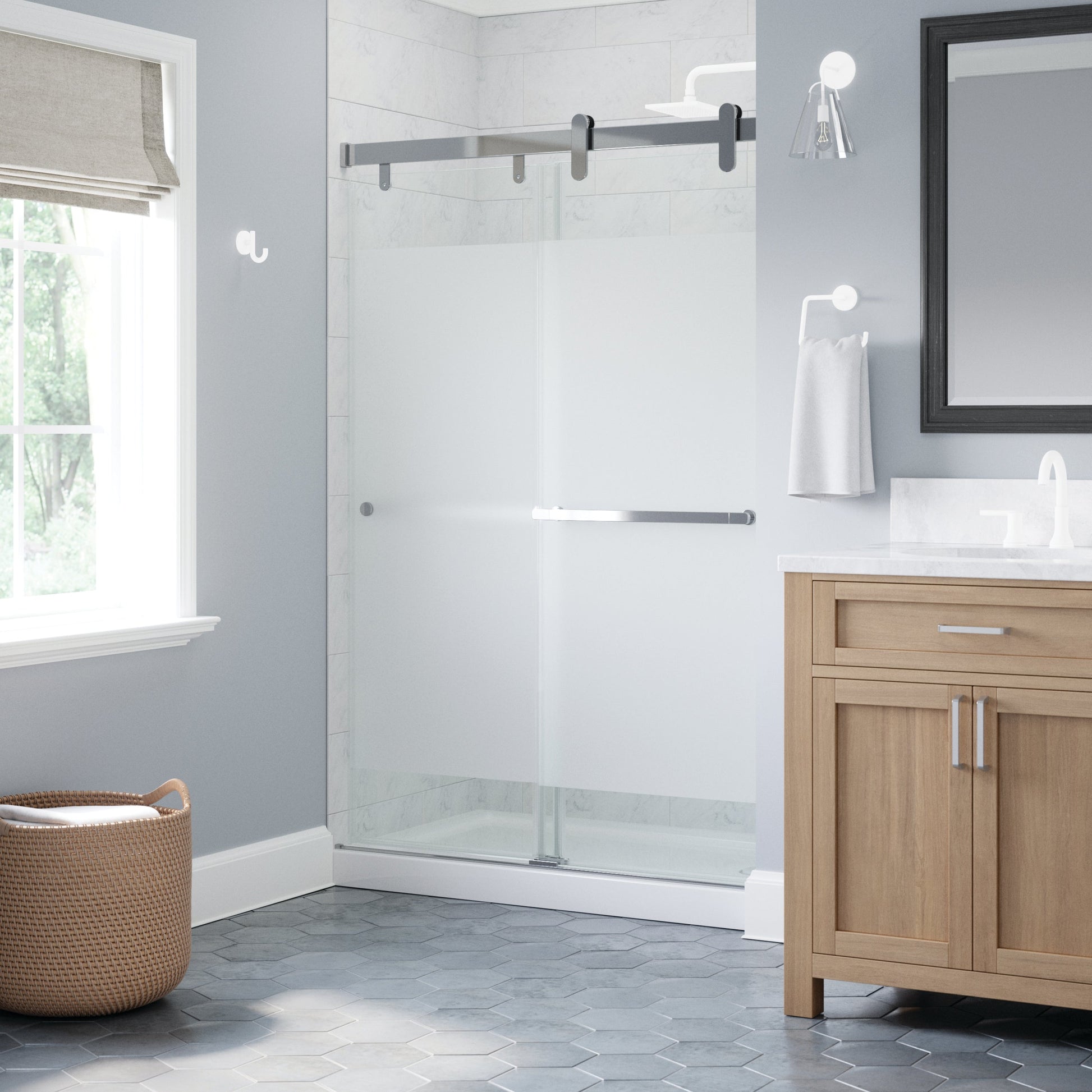 48" Shower / Privacy / Chrome