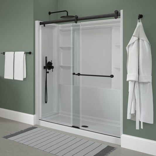60" Shower / Clear / Matte Black
