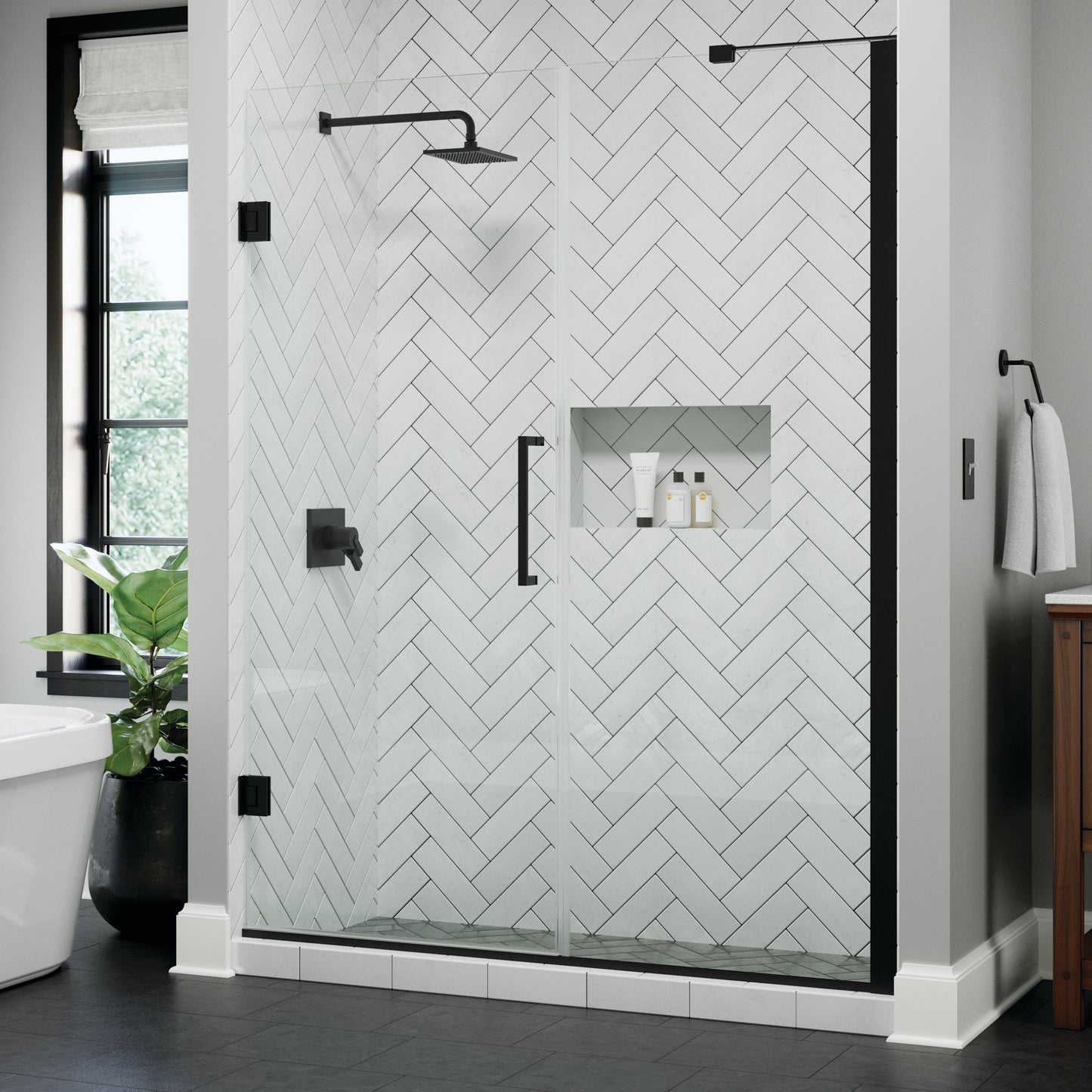 60" Shower / N/A / Matte Black