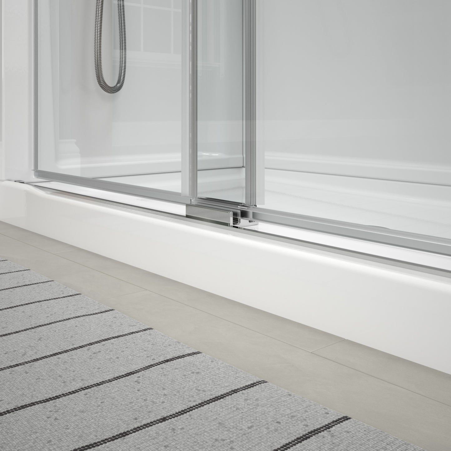 60" Shower / Clear / Chrome