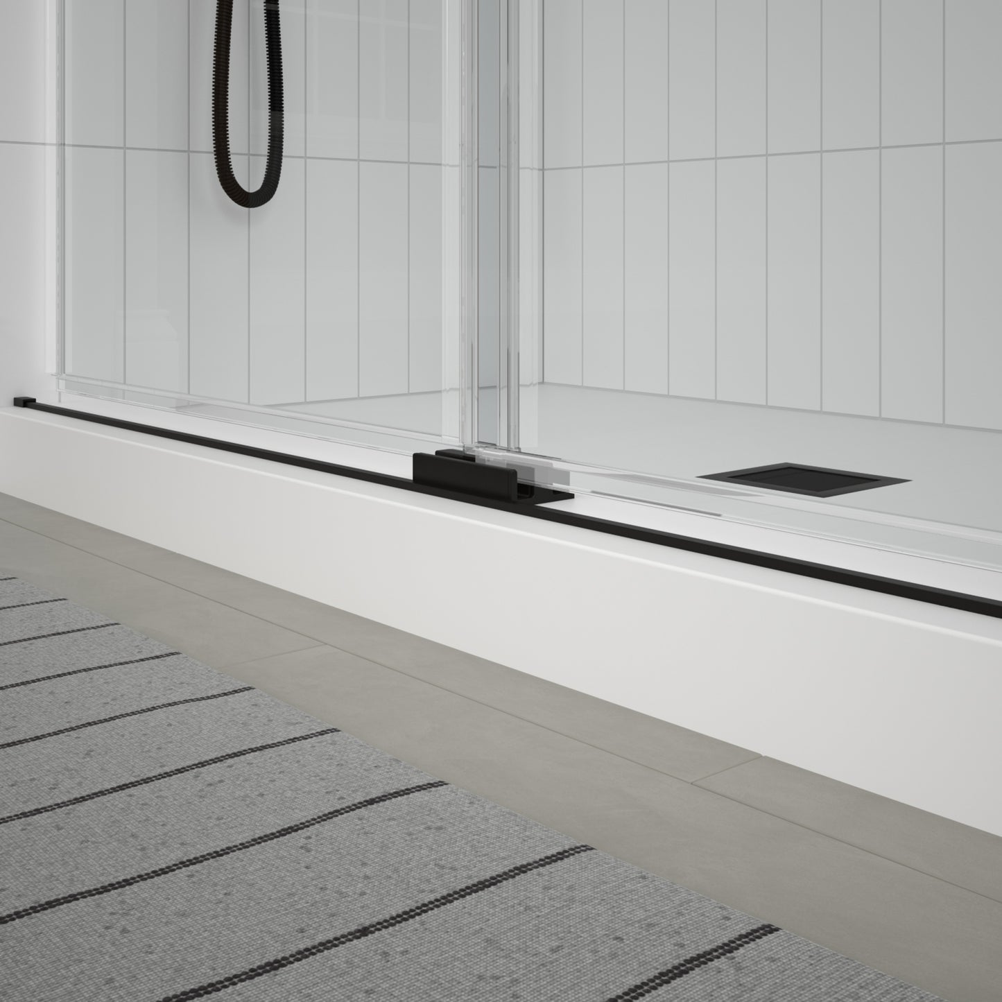 60" Shower / Clear / Matte Black