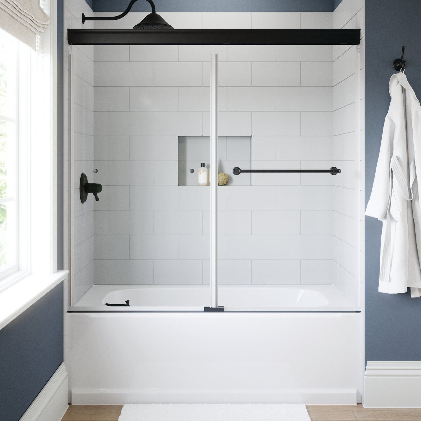 60" Shower/Tub / N/A / Matte Black