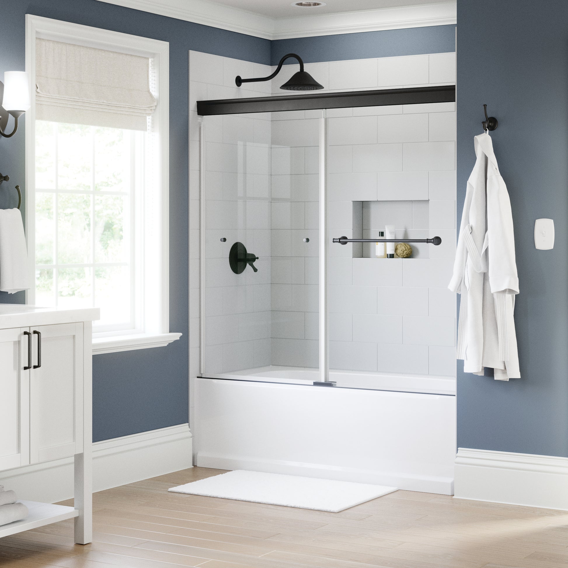 60" Shower/Tub / N/A / Matte Black