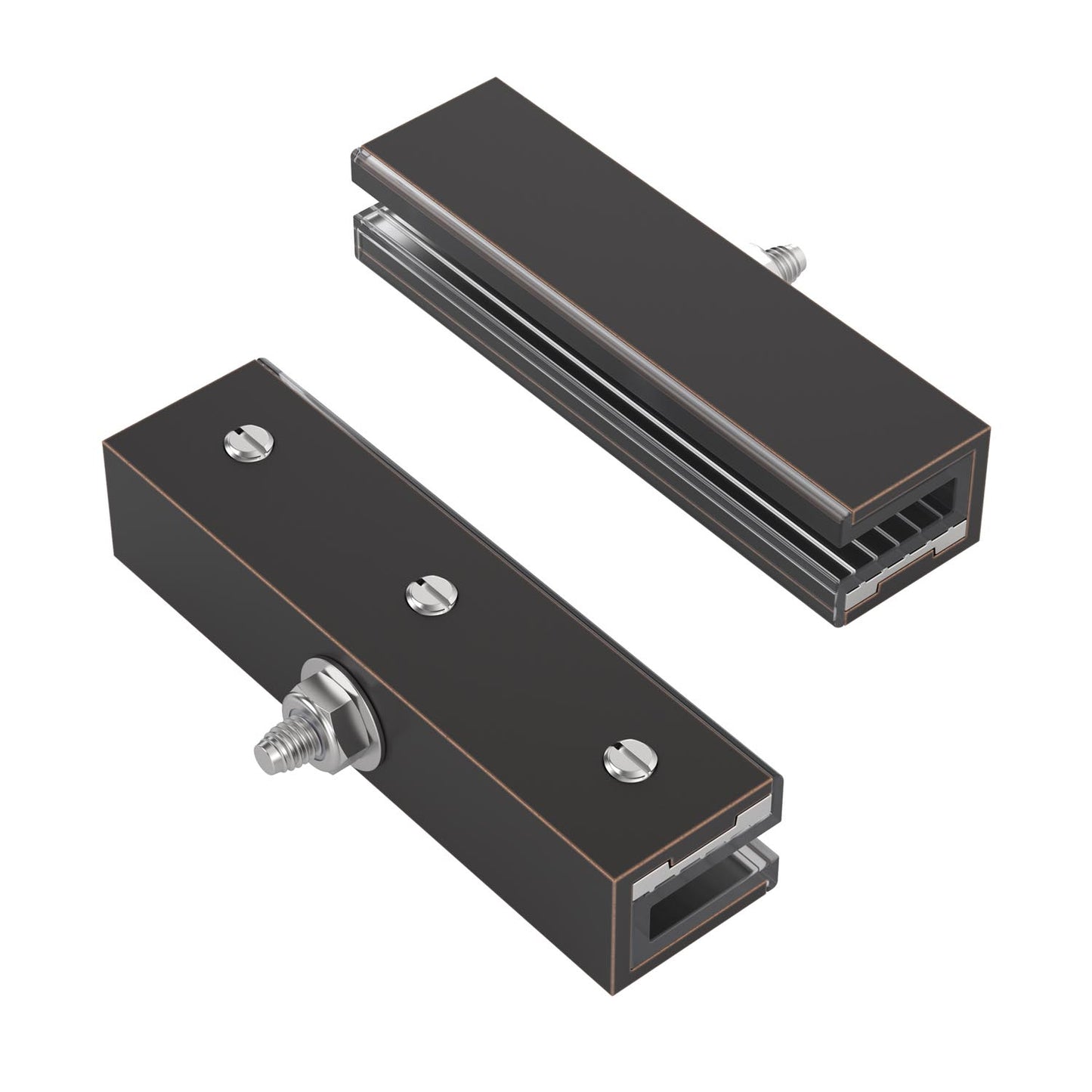 Shower door C pivot clamps