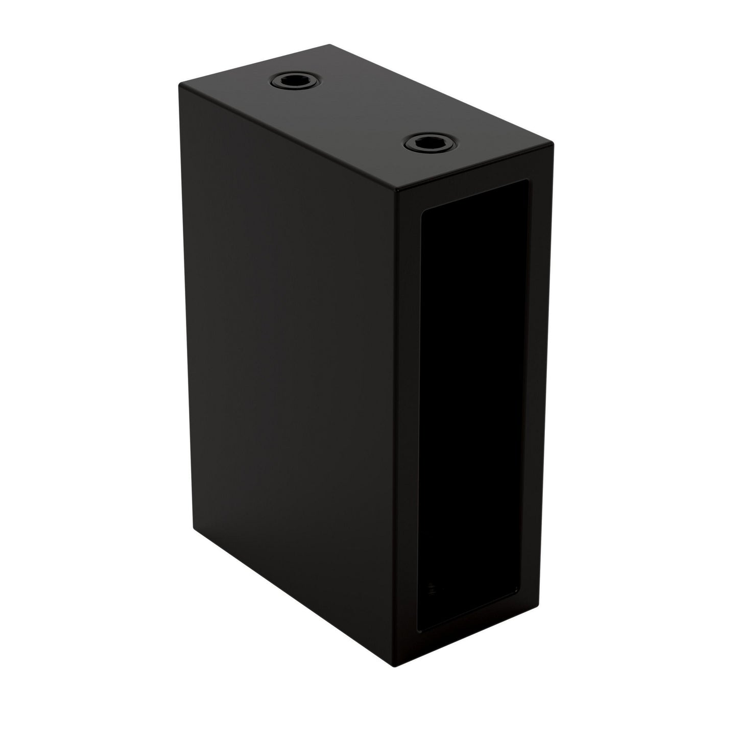 A black metal wall bracket assembly.