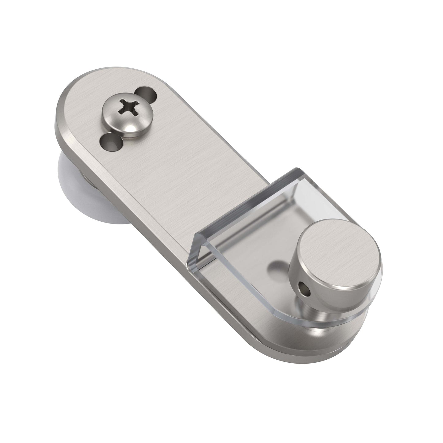 Satin nickel replacement roller on a white background