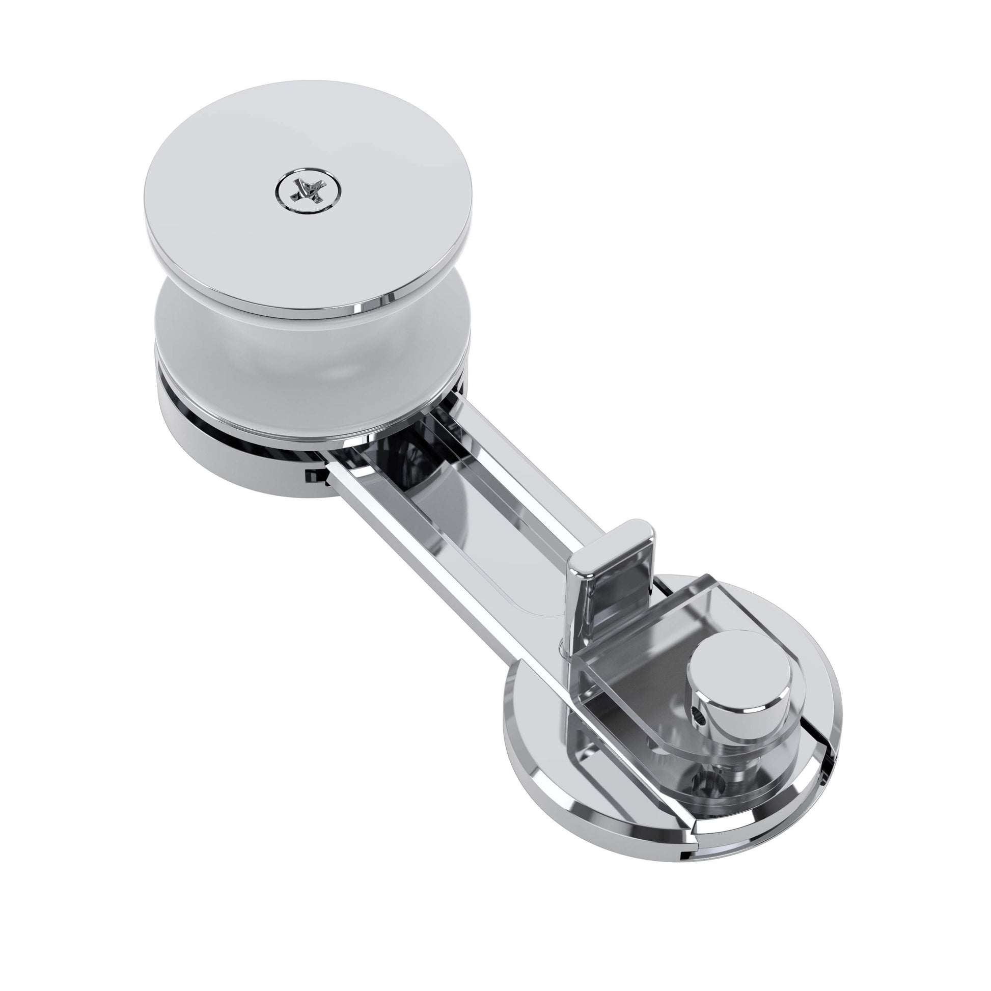 Chrome replacement roller on a white background