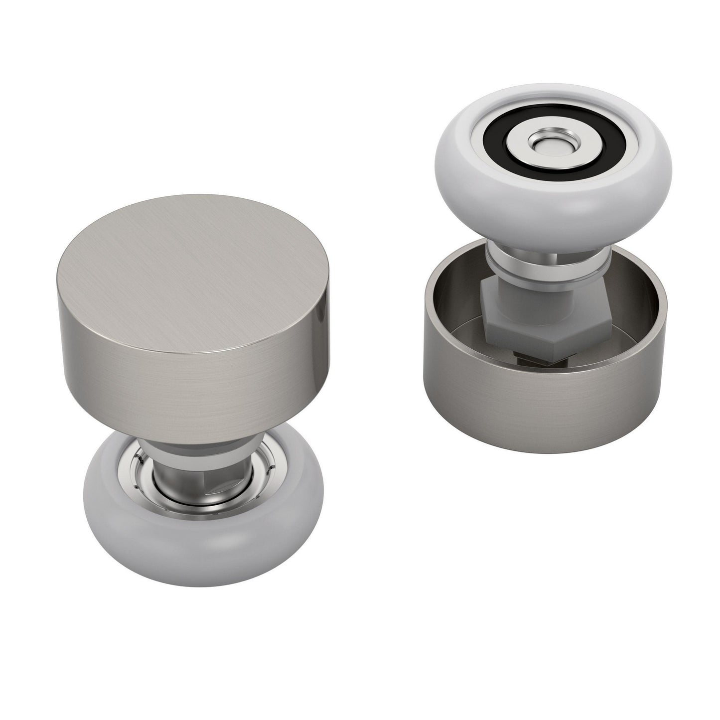 Shower door replacement inside door roller assembly