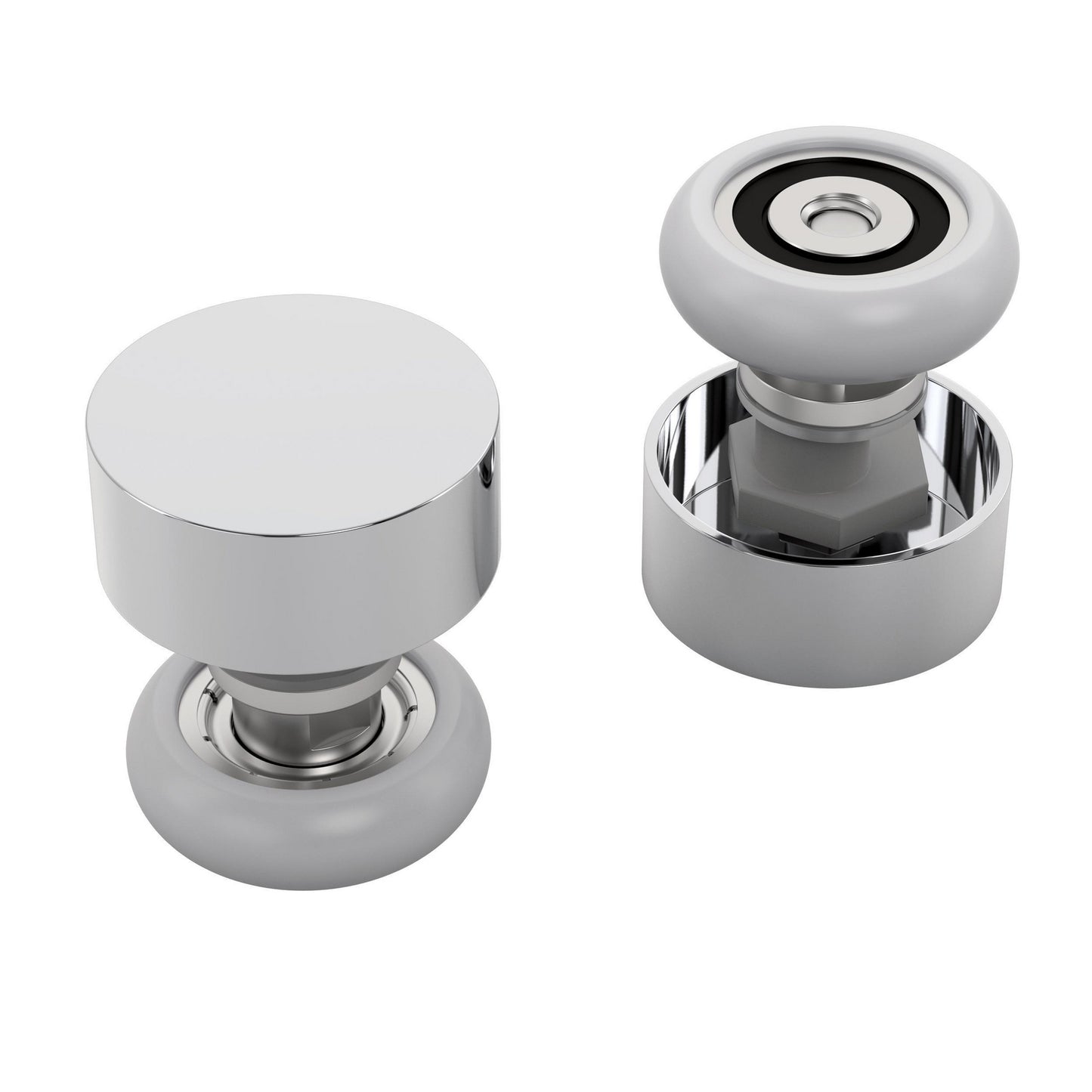 Shower door replacement inside door roller assembly