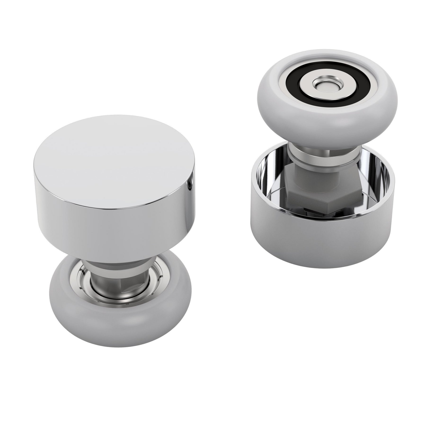 Shower door replacement inside door roller assembly