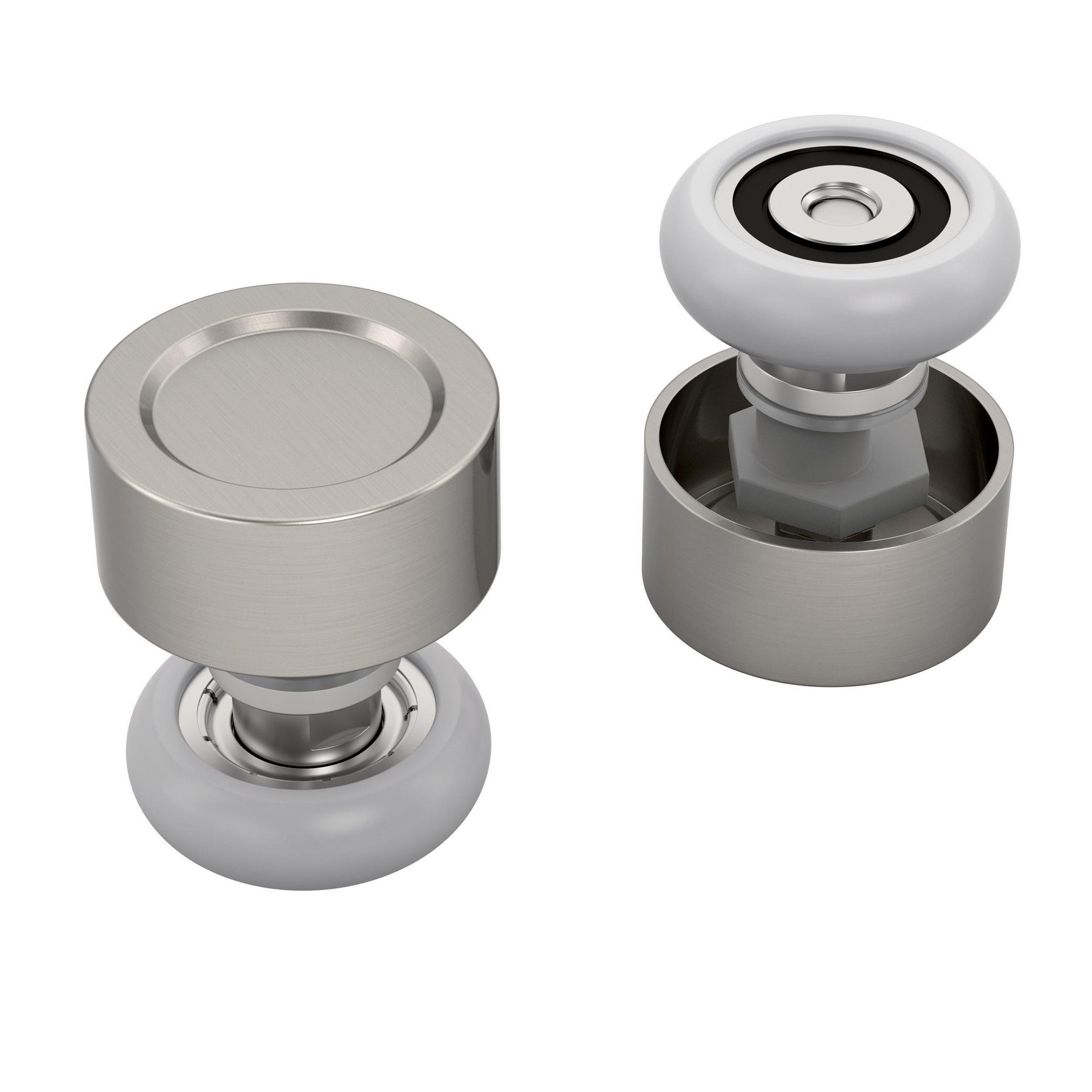 Shower door replacement inside door roller assembly