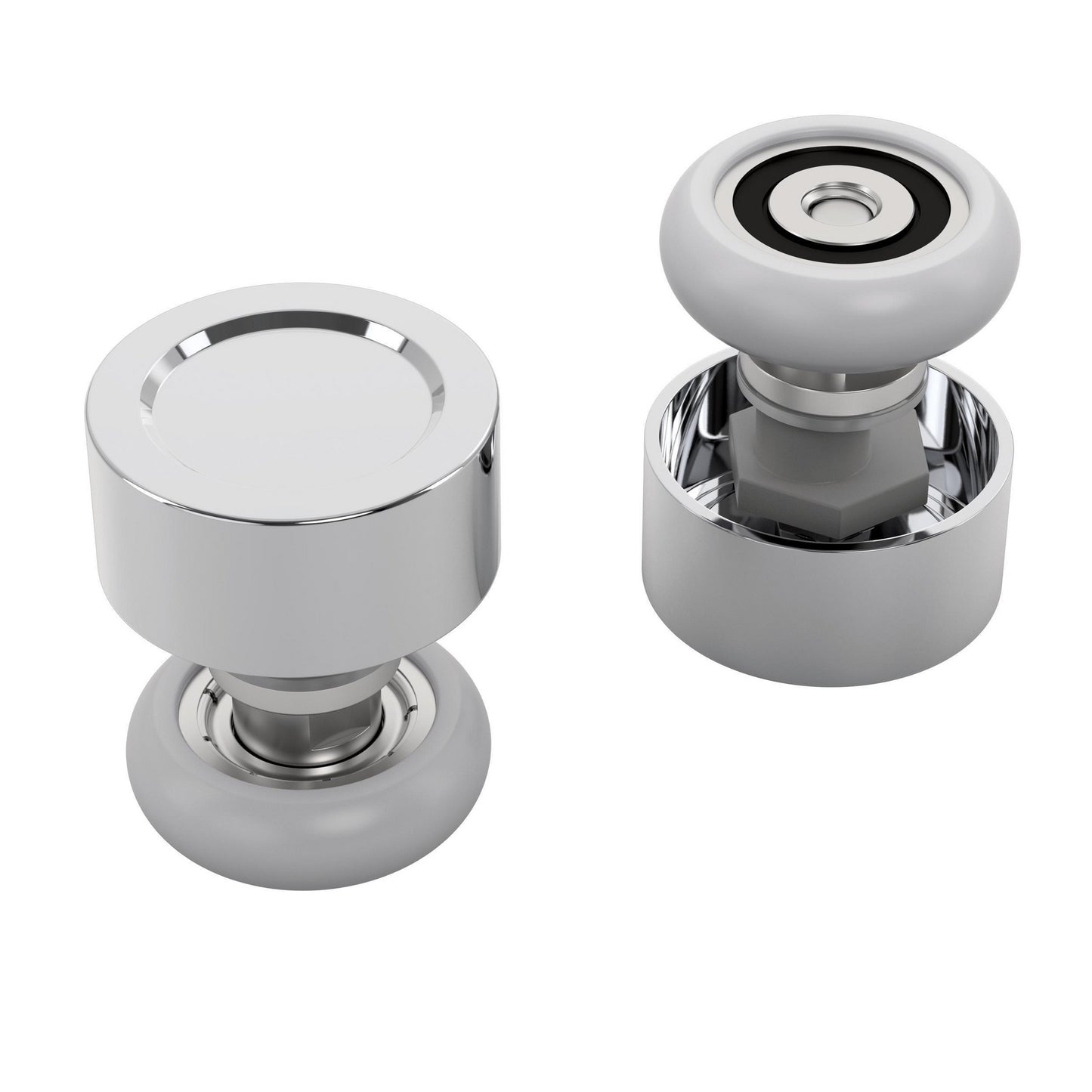 Shower door replacement inside door roller assembly