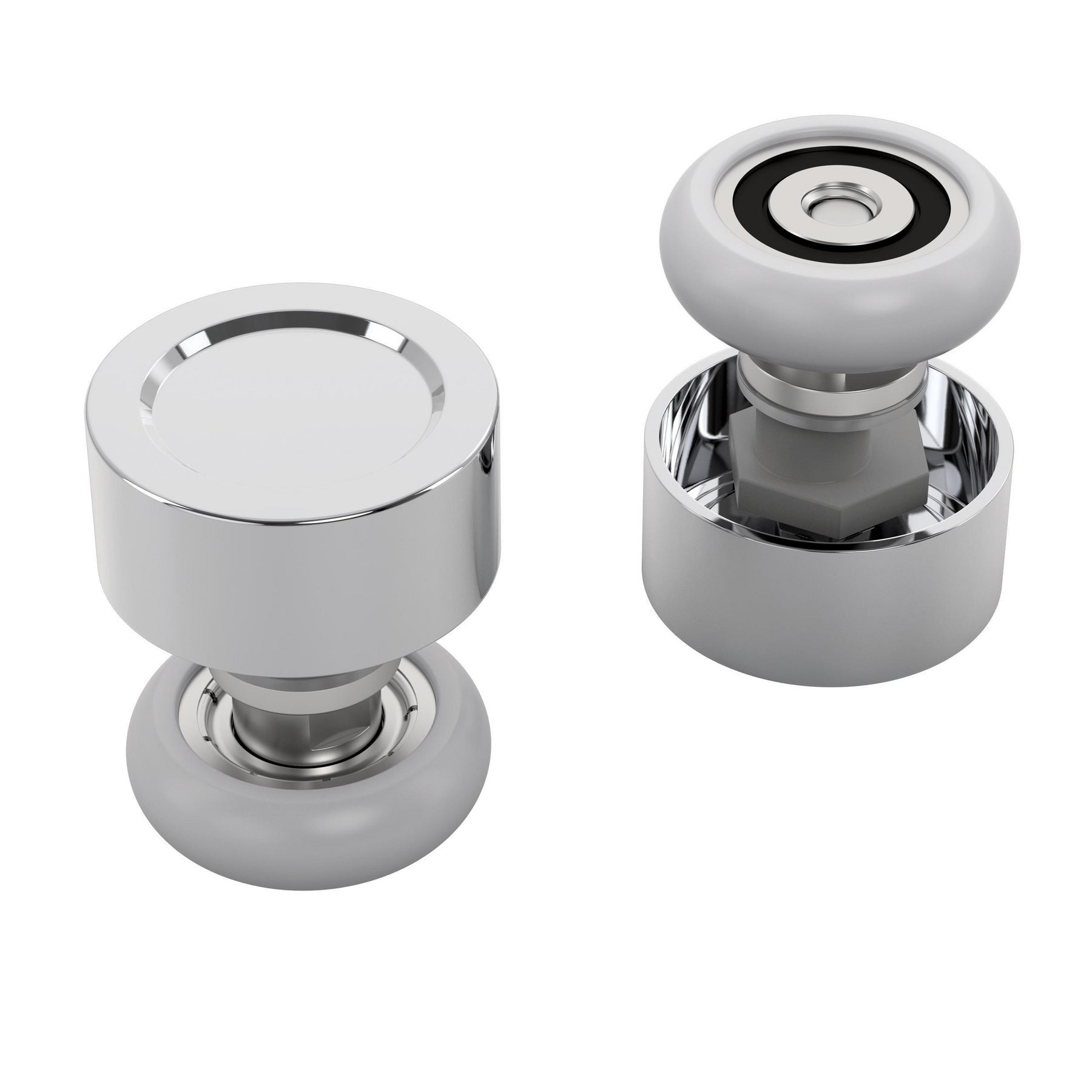 Shower door replacement inside door roller assembly