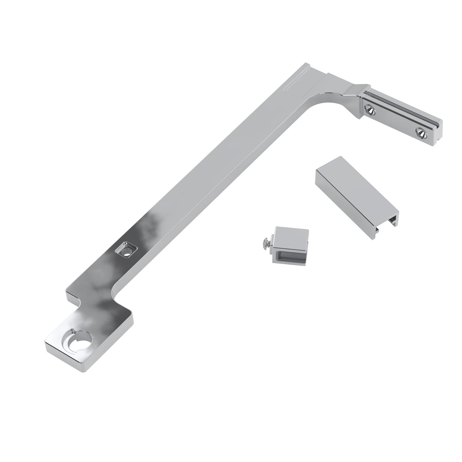 Wilder Fixed Panel Bracket in Polished Chrome