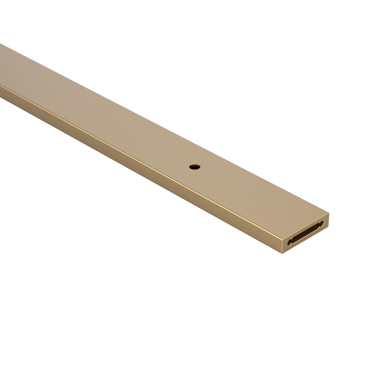 Gold metal top track on a white background