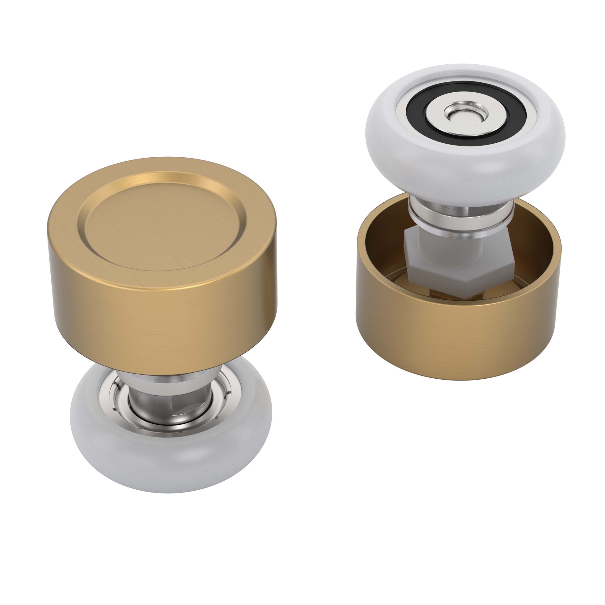 Gold replacement roller on a white background