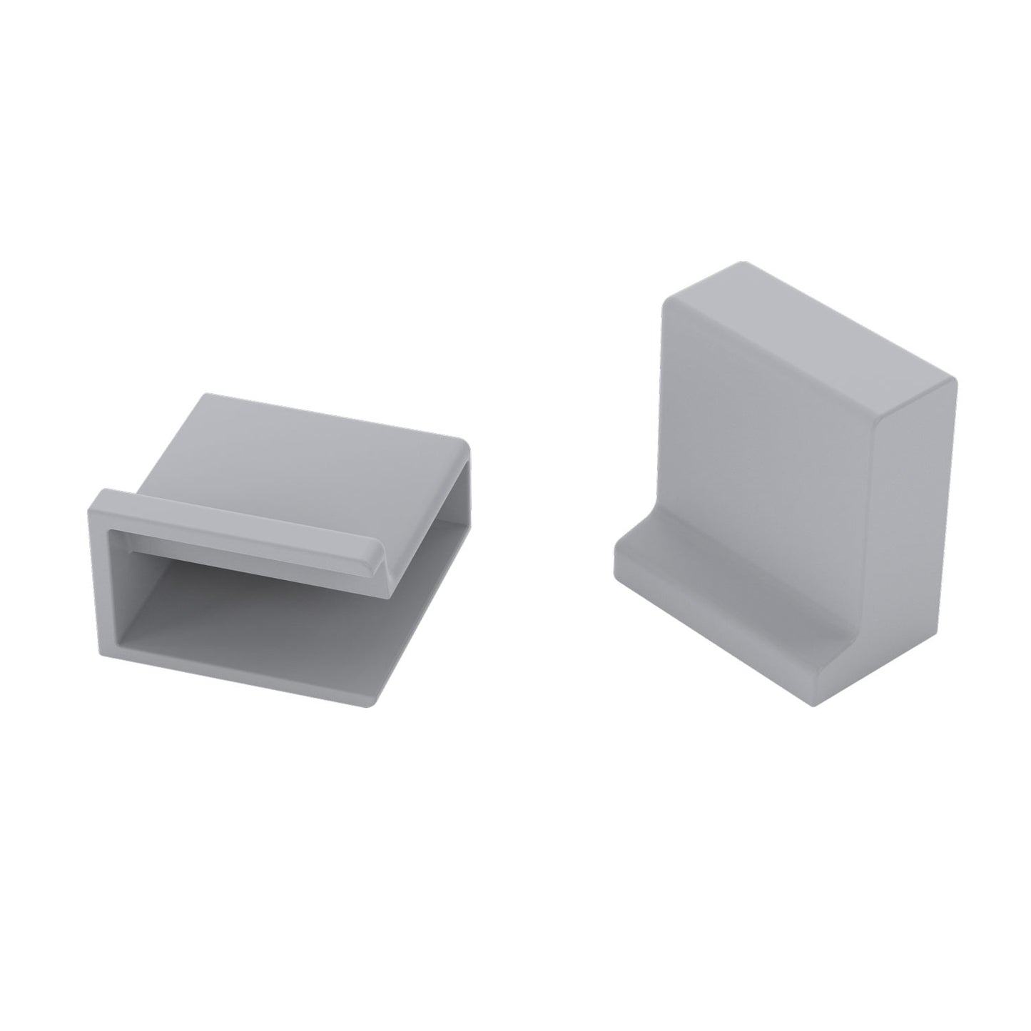 Two end cap pieces in satin nickel