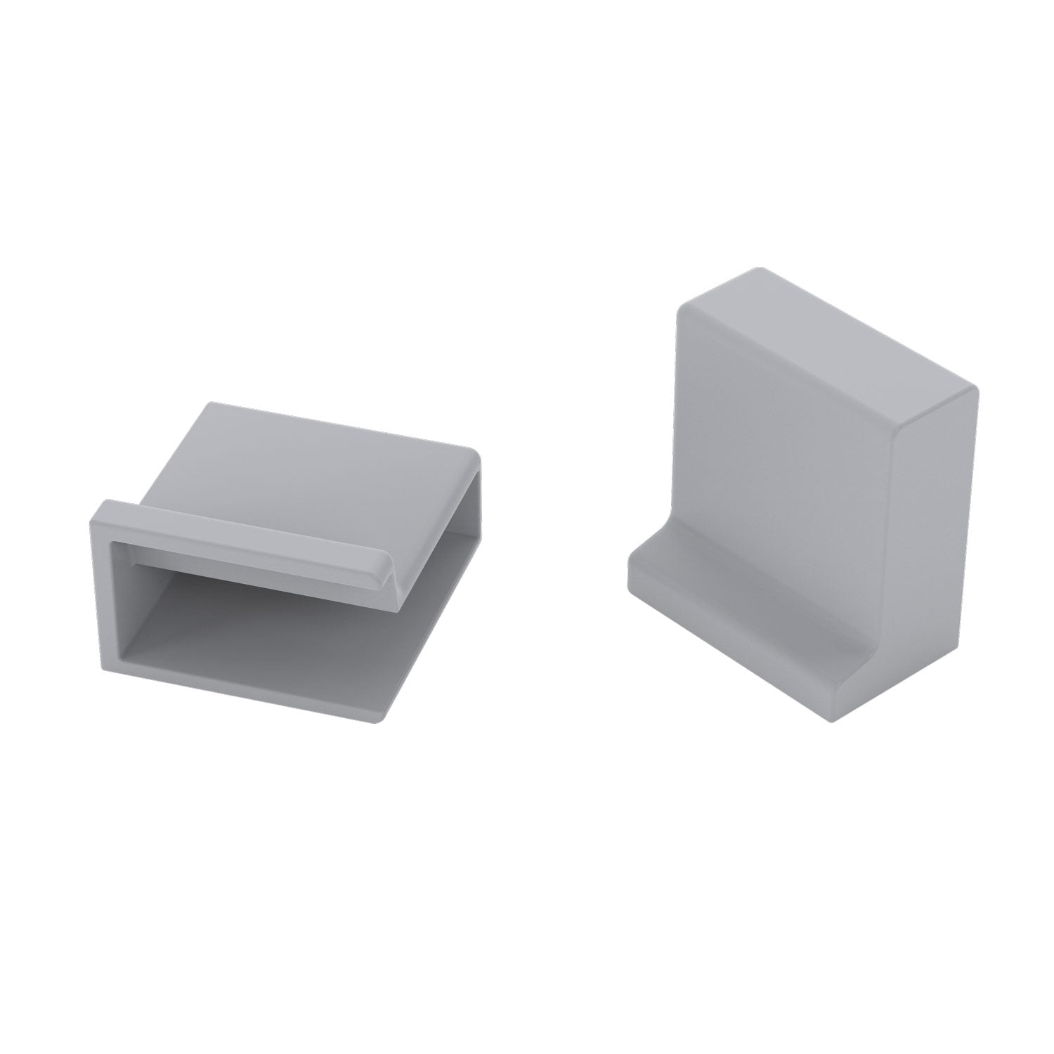 Two end cap pieces in satin nickel