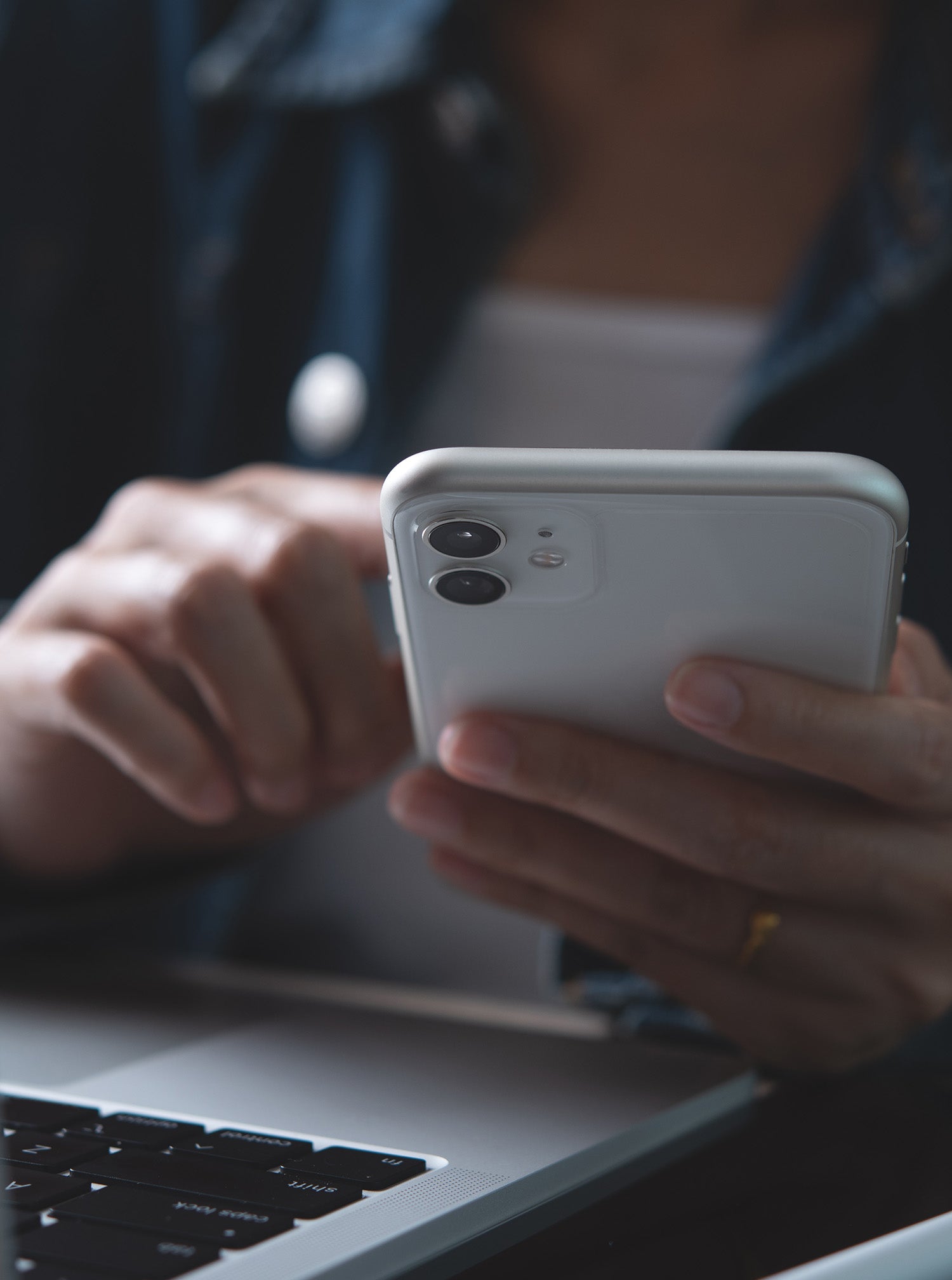 Person using a mobile phone